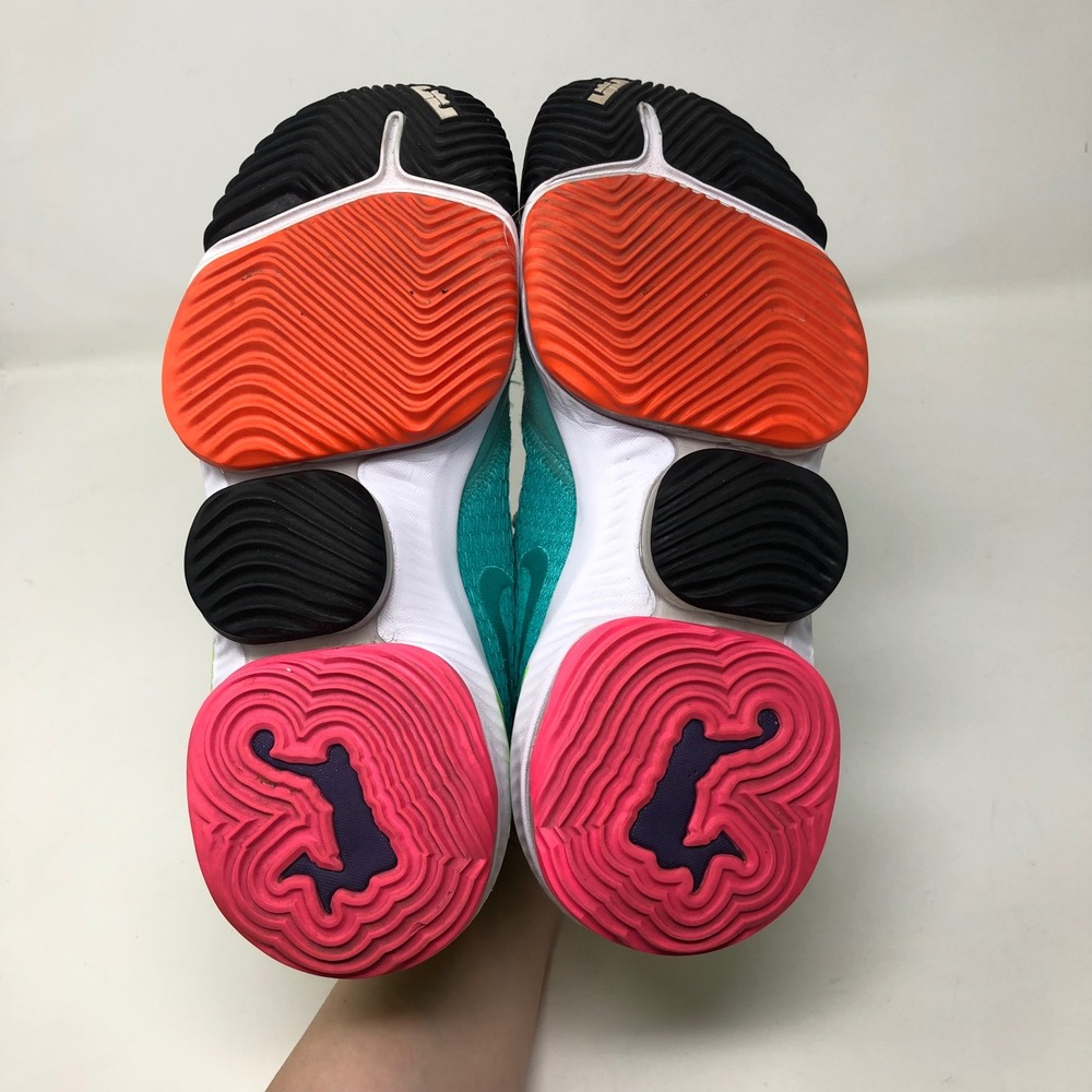 Nike LeBron 16 Low Mens 7.5 Basketball Shoes Hyper Jade Orange Green CI2668-301 - Picture 7 of 15